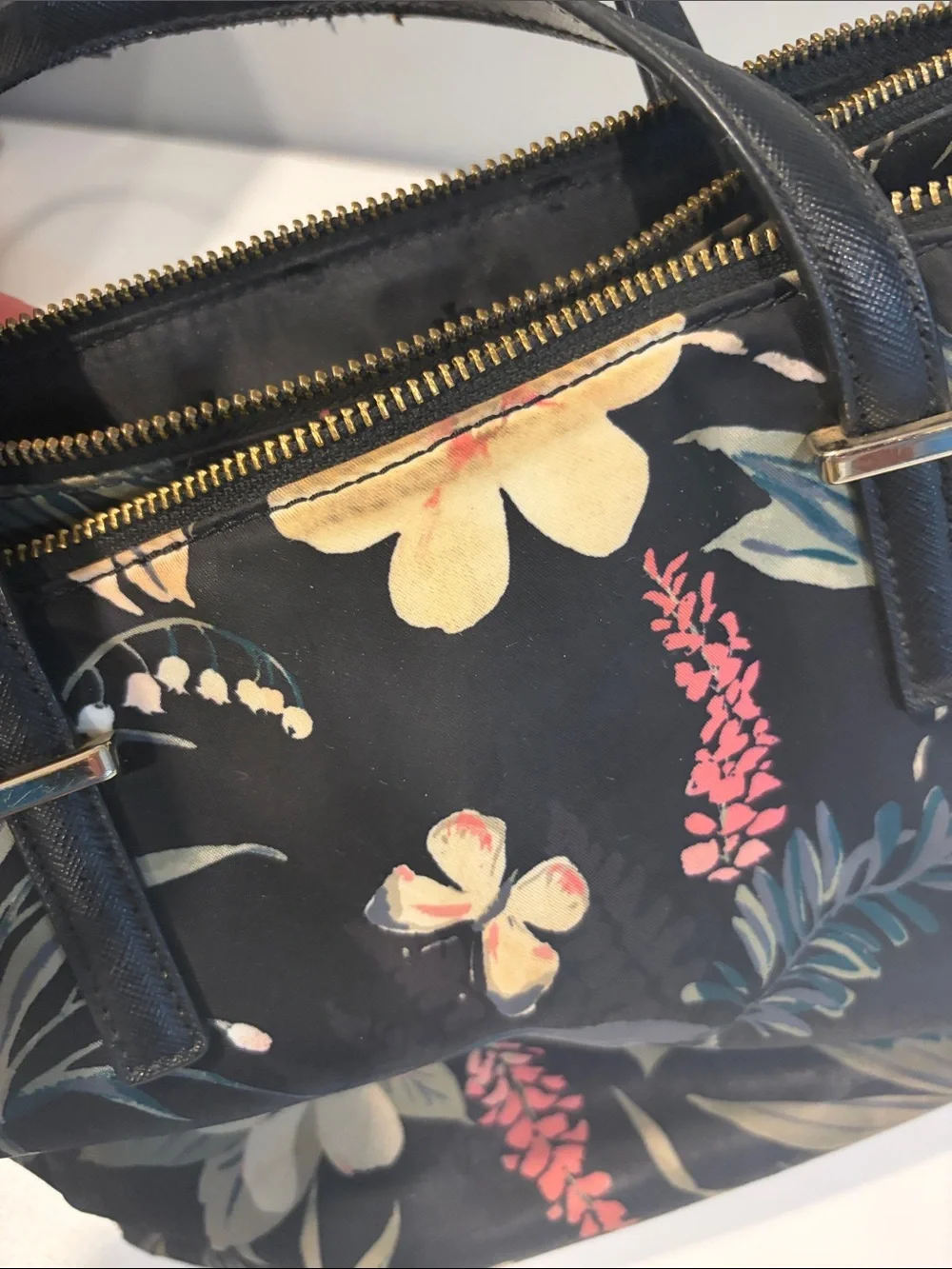 kate spade Wilson botanical satchel black floral print